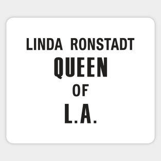 Linda Ronstadt Queen of L.A - Laurel Canyon, Jagger, 1970's folk & rock - black print Sticker